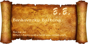 Benkovszky Balbina névjegykártya